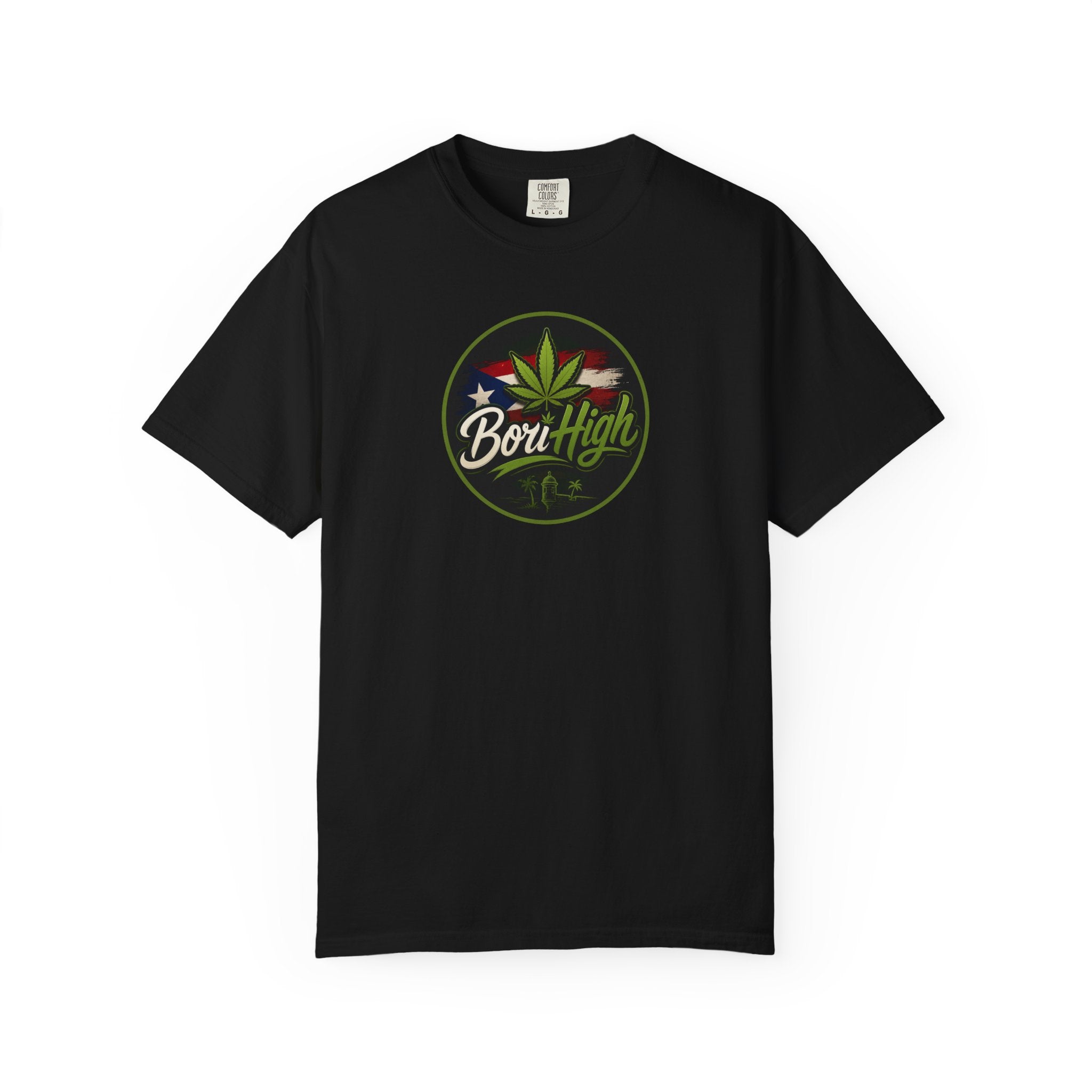 Born High Cannabis Leaf Graphic T-Shirt — Retro Rasta Weed Tee