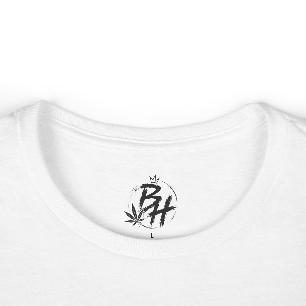 Elevated & Unbothered Women's Tee — 'BoriHigh Good Vibes' Cannabis Leaf Graphic