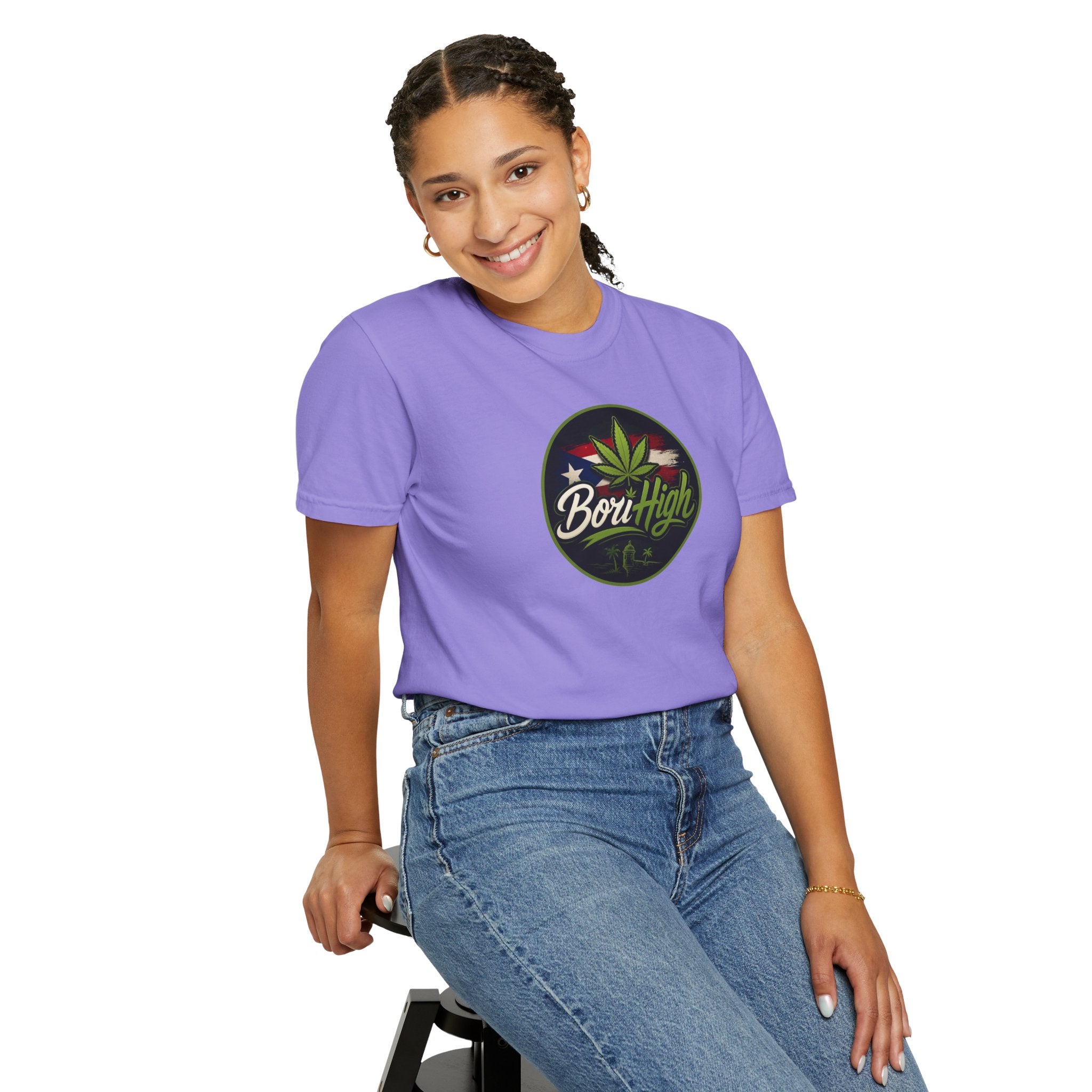 Born High Cannabis Leaf Graphic T-Shirt — Retro Rasta Weed Tee