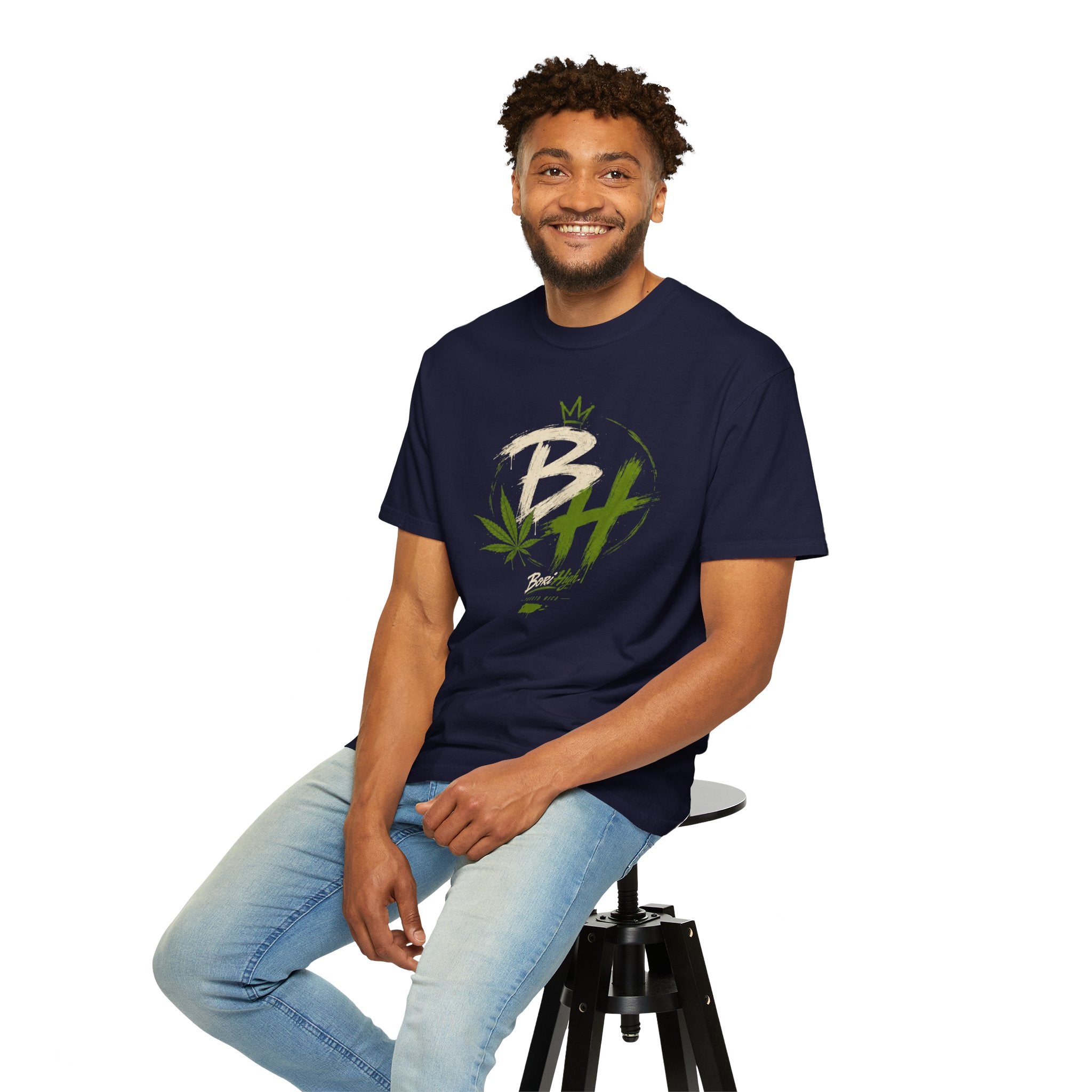 High Vibes T‑Shirt — 'BH' Cannabis Leaf Graphic Tee