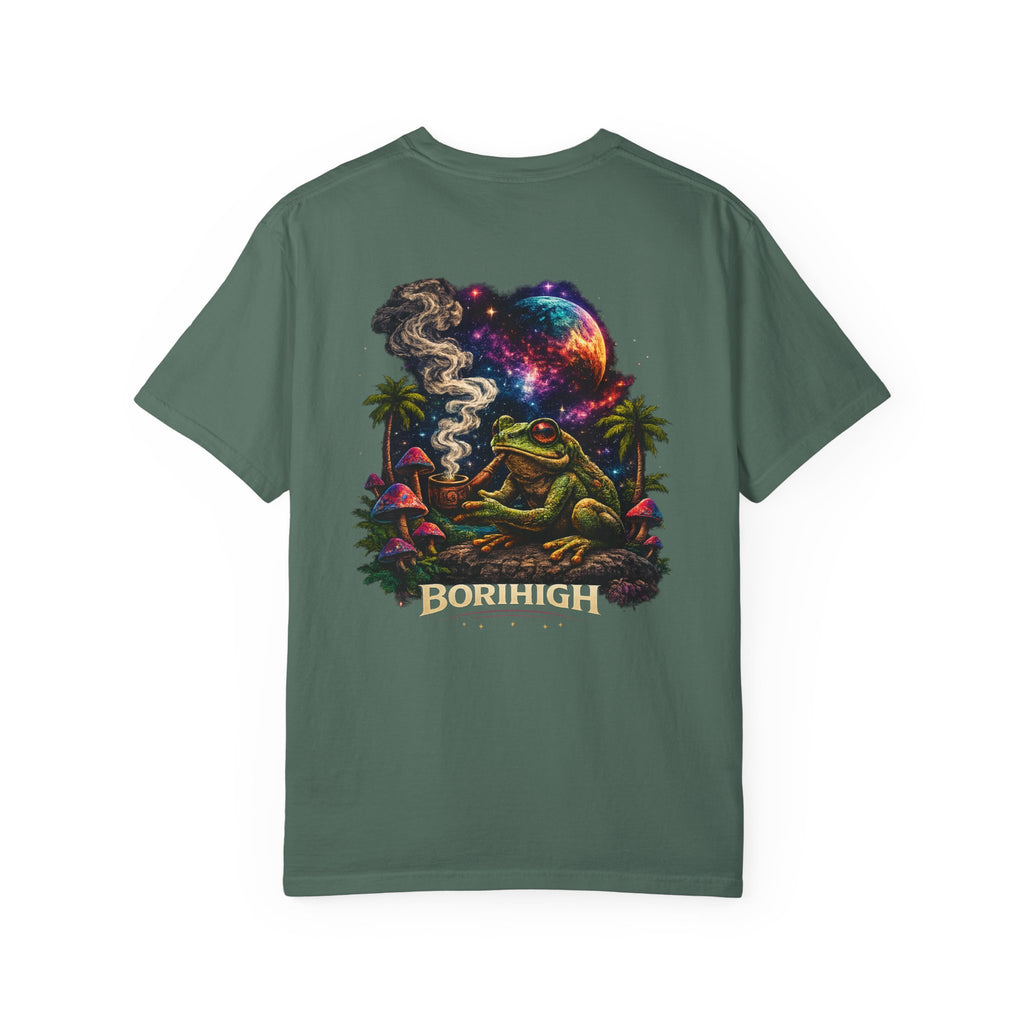 Frog Smoking Galaxy T-Shirt — 'Bonthigh' Retro Neon Graphic Tee