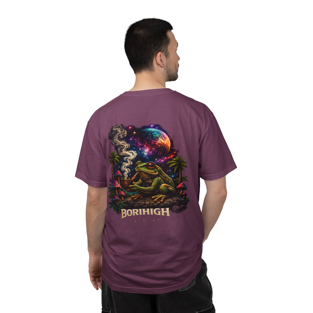 Frog Smoking Galaxy T-Shirt — 'Bonthigh' Retro Neon Graphic Tee