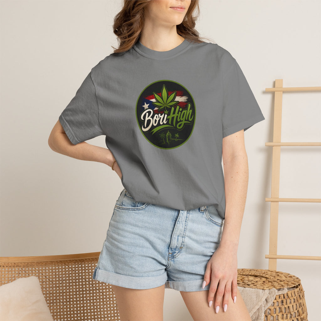 Born High Cannabis Leaf Graphic T-Shirt — Retro Rasta Weed Tee