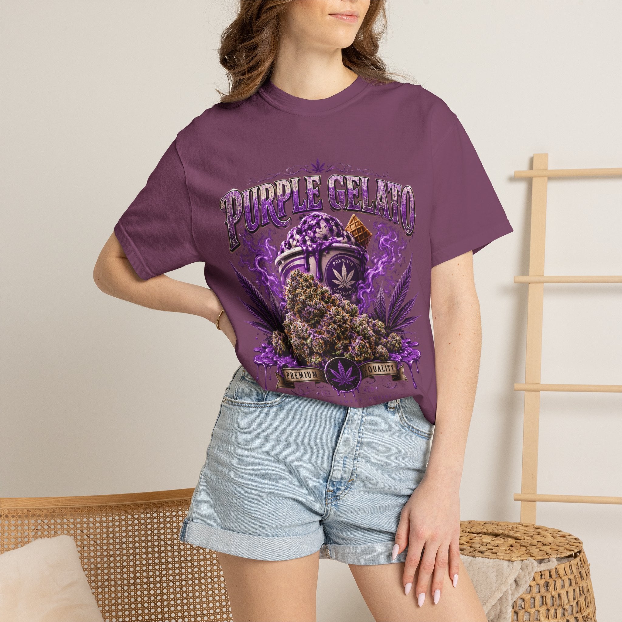 T-Shirt — "Purple Gelato" Cannabis Graphic Tee