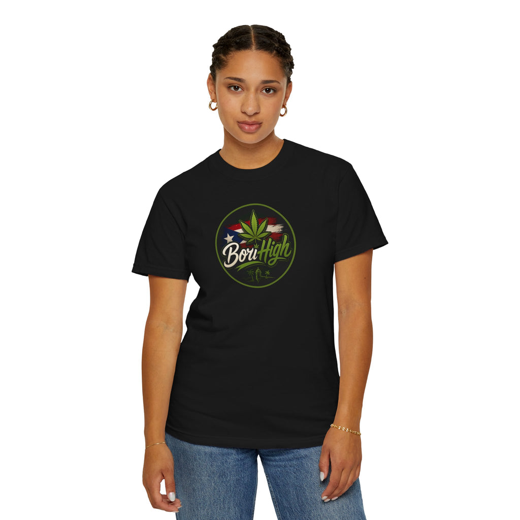Born High Cannabis Leaf Graphic T-Shirt — Retro Rasta Weed Tee