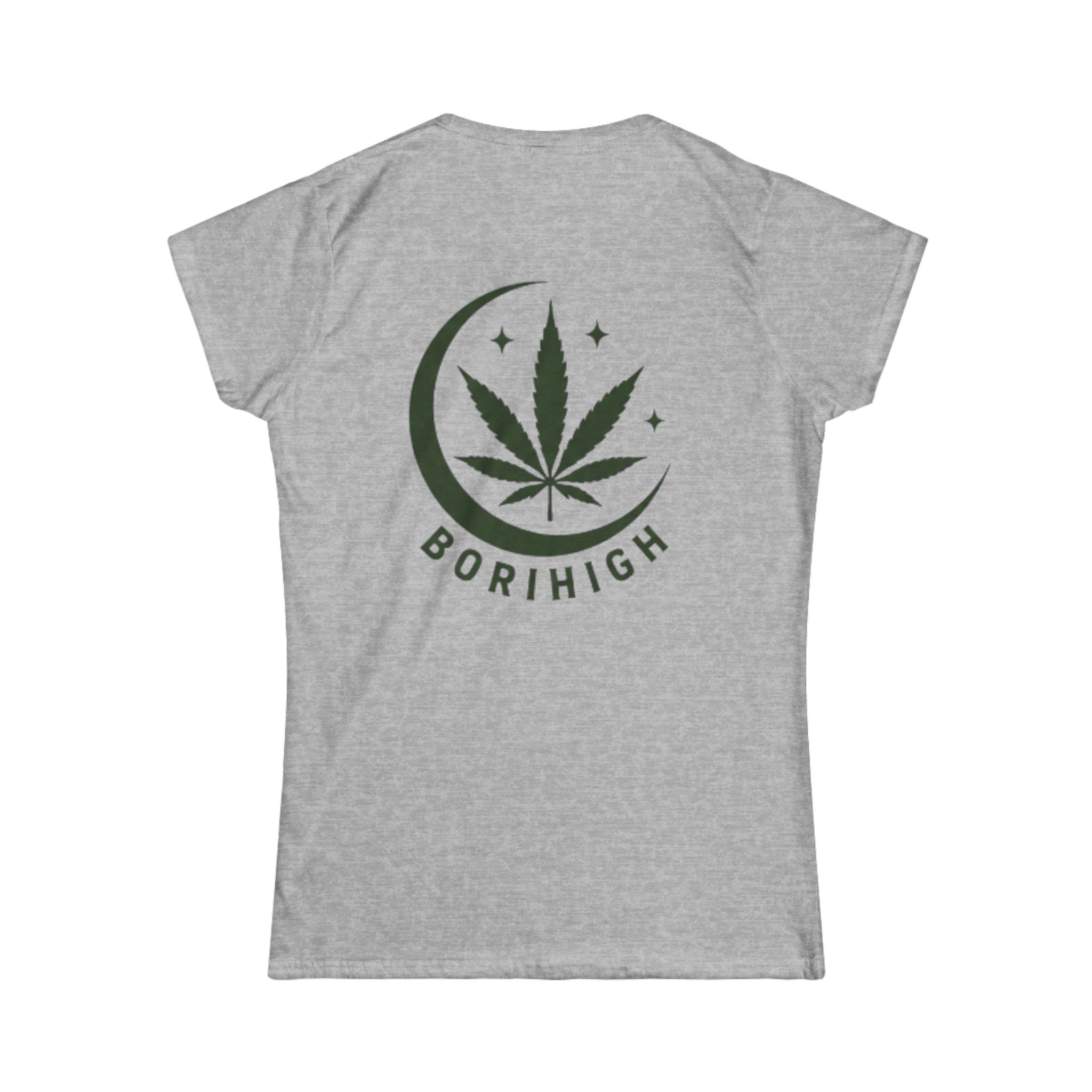 T-Shirt — "Tropical Soul" Cannabis Leaf Tee (Back "BoriHigh" Moon Design)