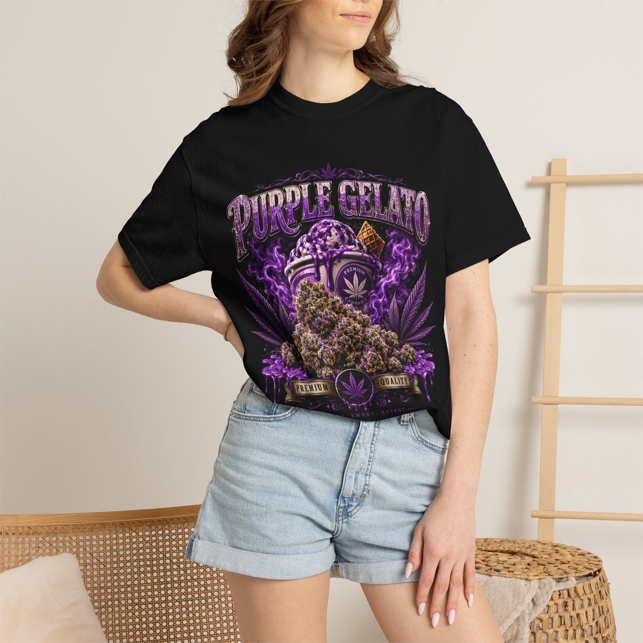 T-Shirt — "Purple Gelato" Cannabis Graphic Tee