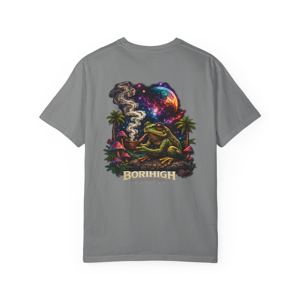 Frog Smoking Galaxy T-Shirt — 'Bonthigh' Retro Neon Graphic Tee