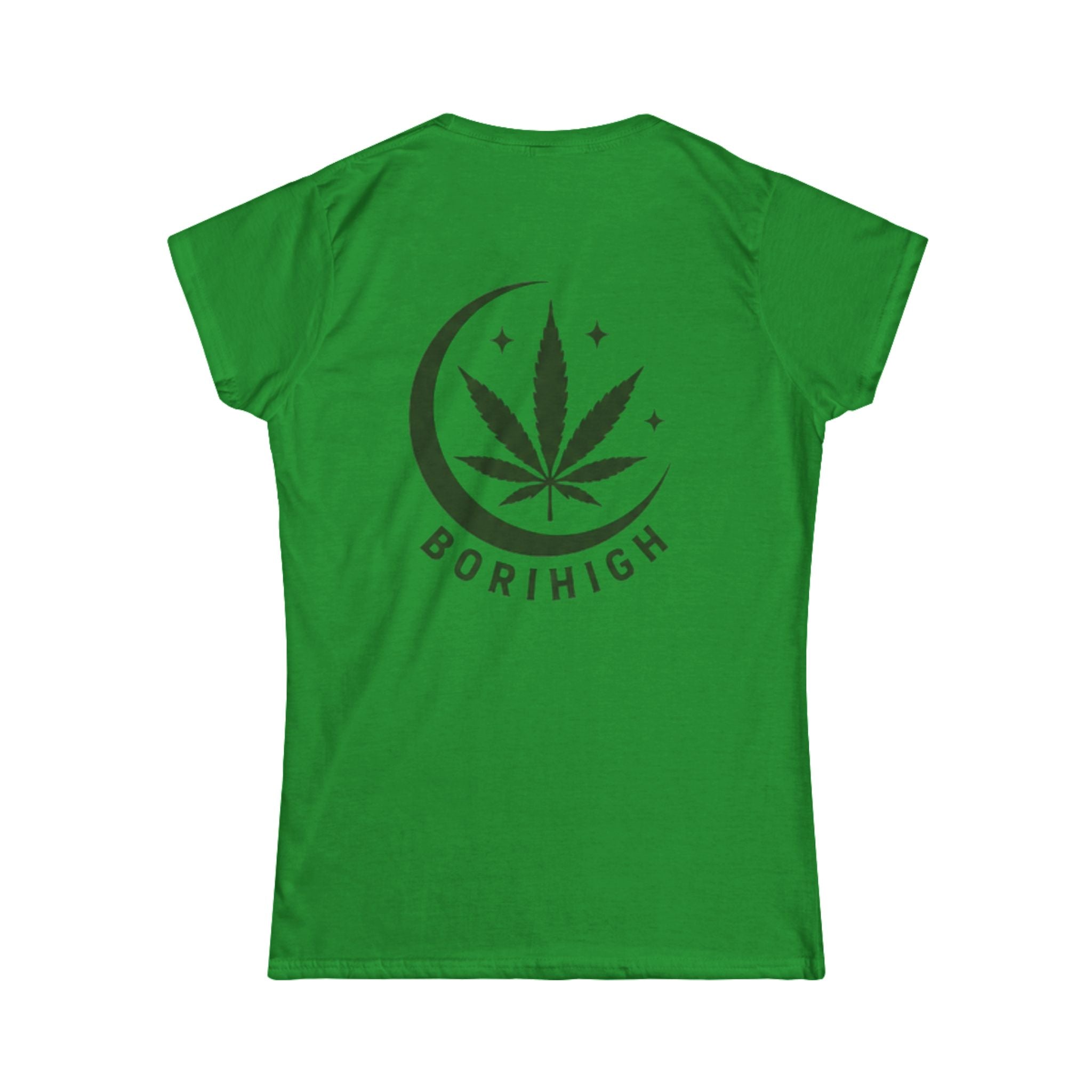 T-Shirt — "Tropical Soul" Cannabis Leaf Tee (Back "BoriHigh" Moon Design)