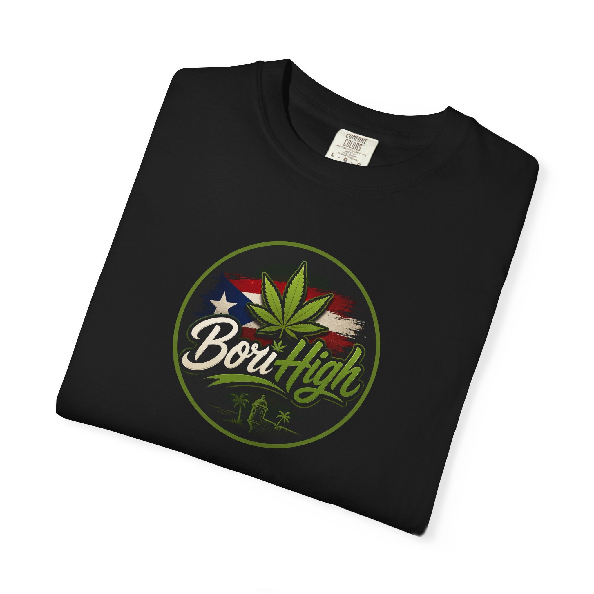 Born High Cannabis Leaf Graphic T-Shirt — Retro Rasta Weed Tee