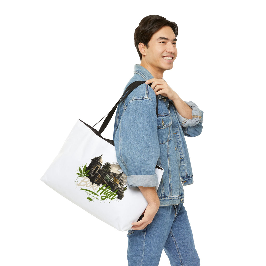 Weekender Tote Bag — 'Born High' Vintage Estate Graphic Travel Tote