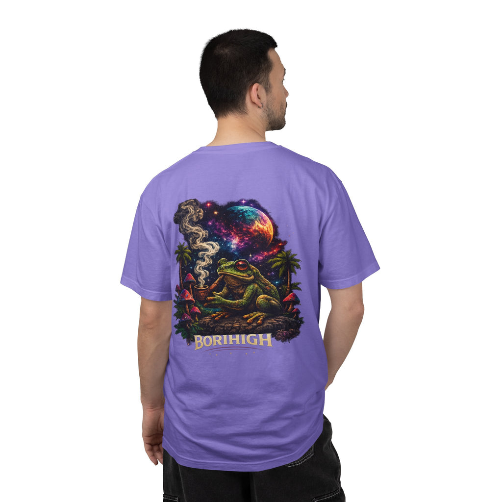 Frog Smoking Galaxy T-Shirt — 'Bonthigh' Retro Neon Graphic Tee