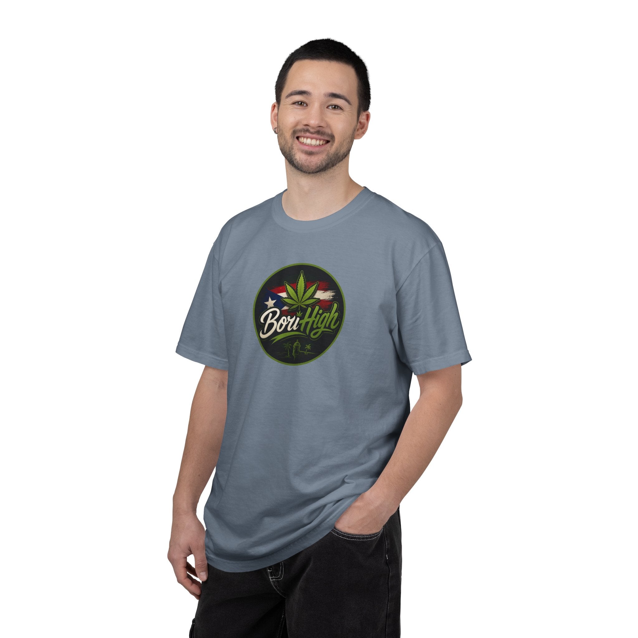 Born High Cannabis Leaf Graphic T-Shirt — Retro Rasta Weed Tee