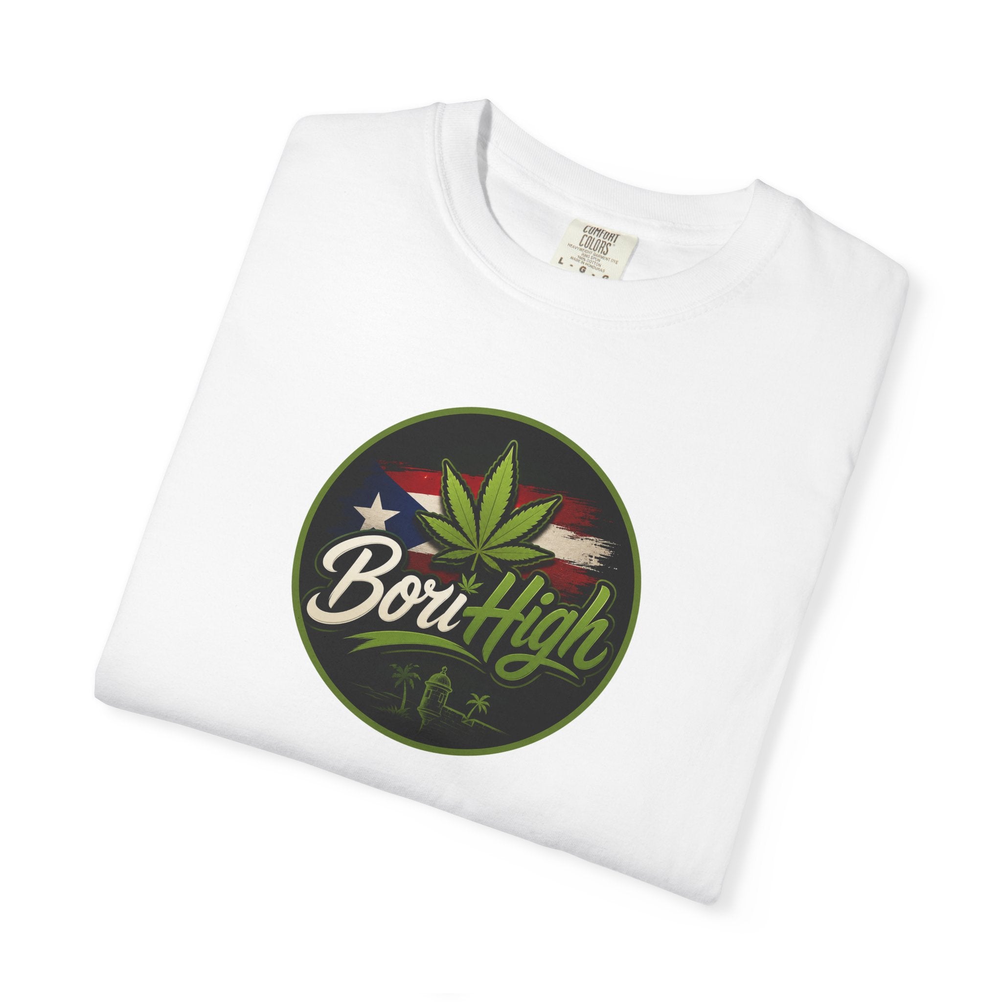 Born High Cannabis Leaf Graphic T-Shirt — Retro Rasta Weed Tee
