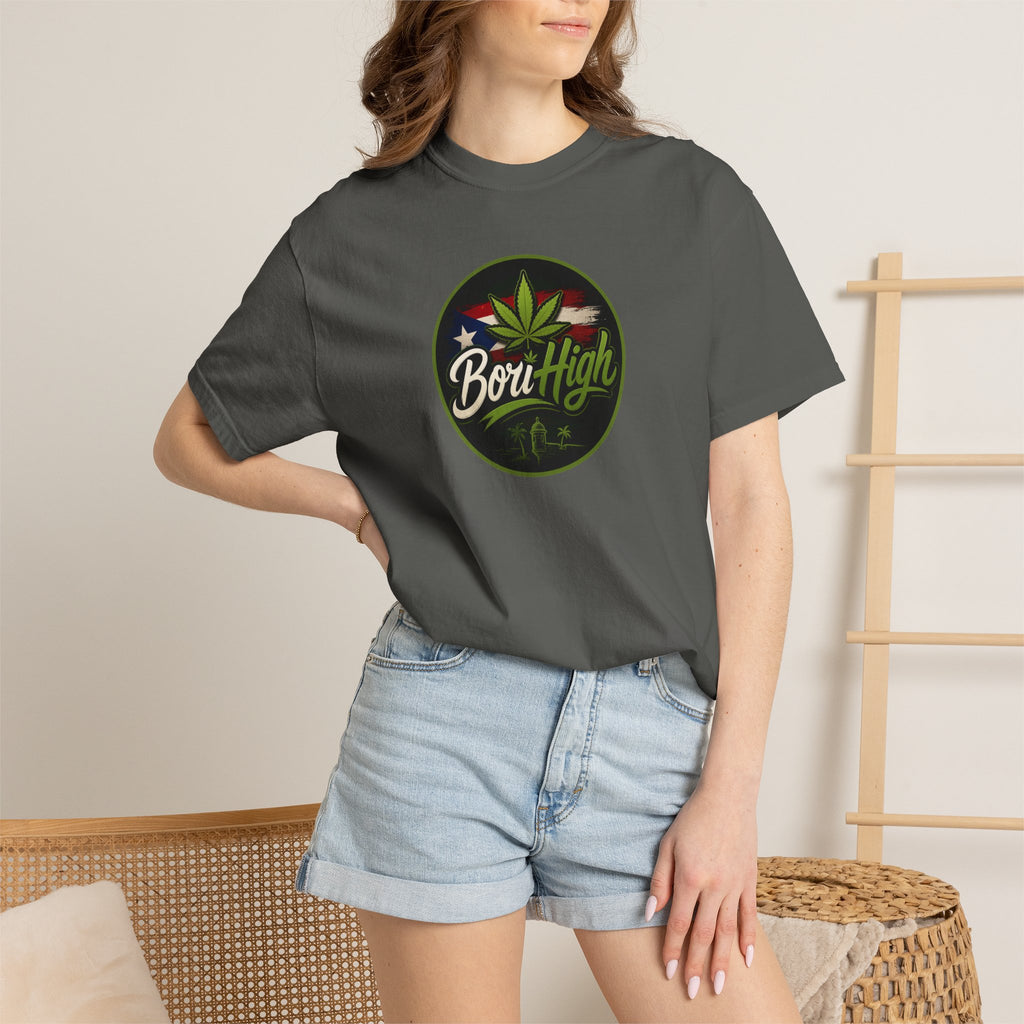 Born High Cannabis Leaf Graphic T-Shirt — Retro Rasta Weed Tee