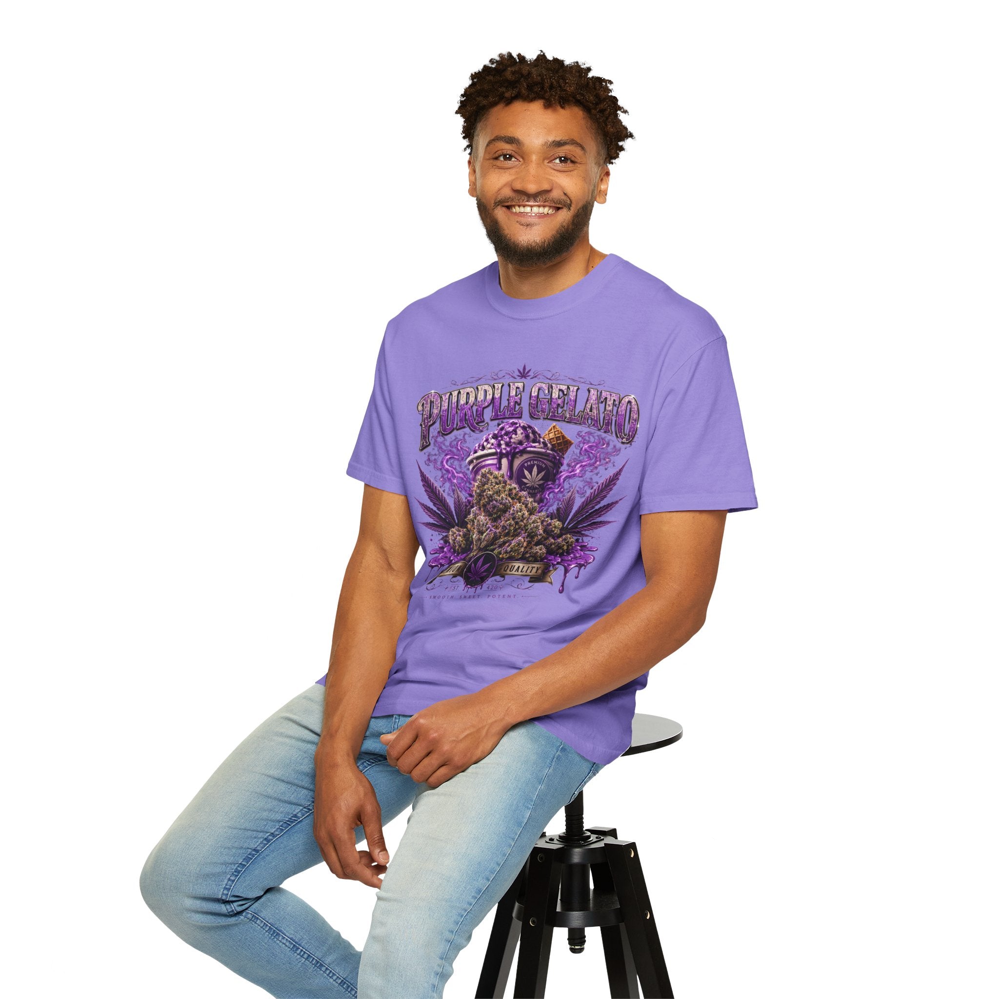 T-Shirt — "Purple Gelato" Cannabis Graphic Tee