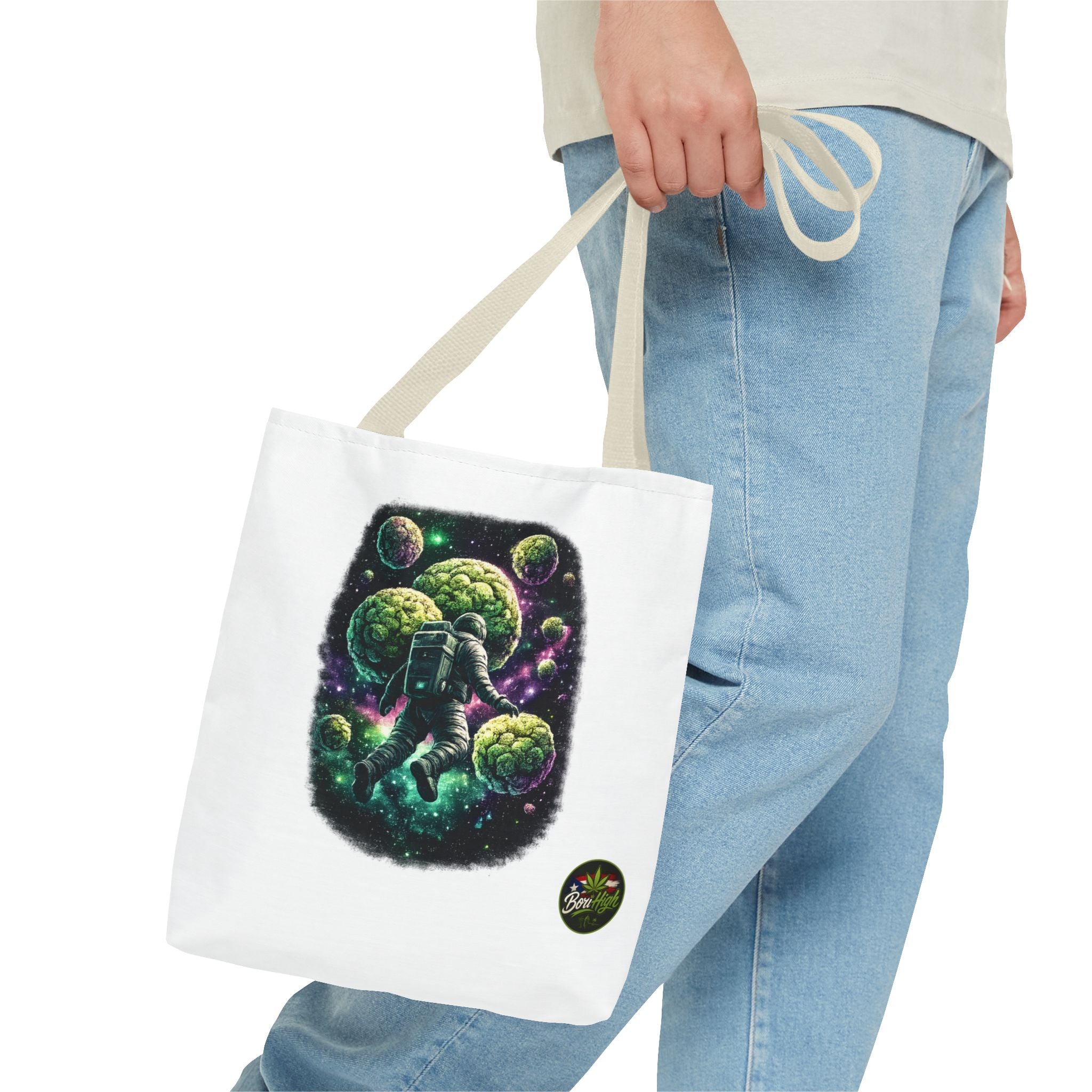 Astro Leaf Tote Bag — Cannabis Space Astronaut All-Over Print Tote